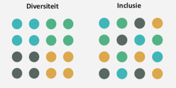 Afbeelding diversiteit versus inclusie